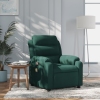 Sillón de masaje reclinable de terciopelo verde oscuro