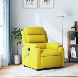 Sillón de masaje reclinable de terciopelo amarillo