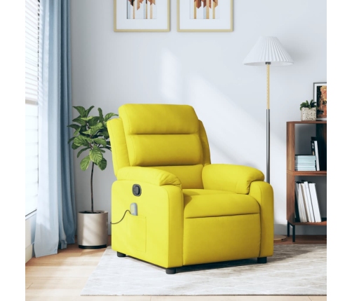 Sillón de masaje reclinable de terciopelo amarillo