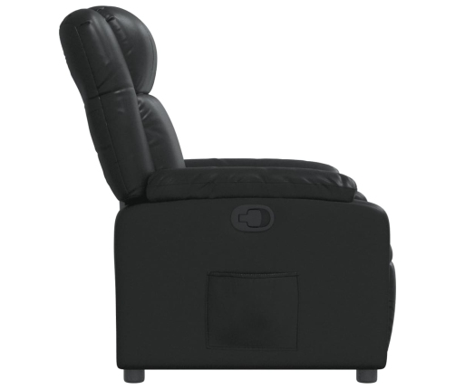 Sillón reclinable de cuero sintético negro