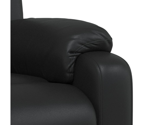 Sillón reclinable de cuero sintético negro