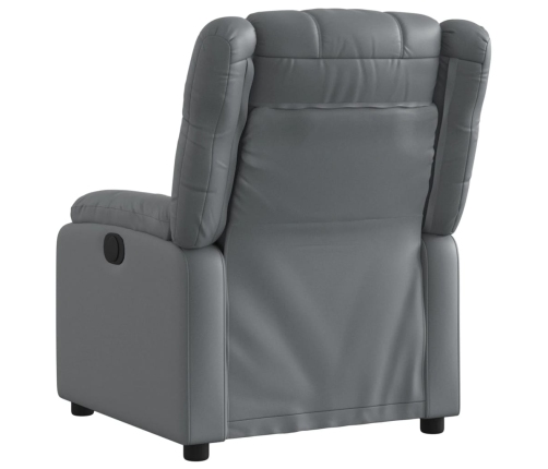 Sillón reclinable de cuero sintético gris