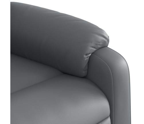 Sillón reclinable de cuero sintético gris