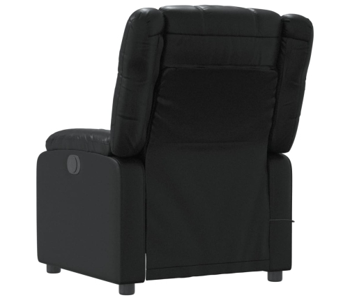 Sillón de masaje reclinable cuero sintético negro