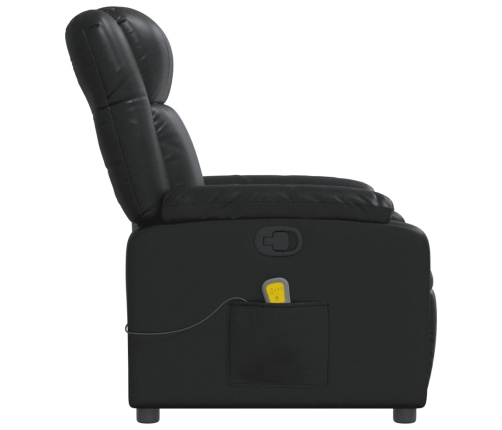 Sillón de masaje reclinable cuero sintético negro