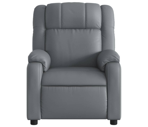 Sillón de masaje reclinable cuero sintético gris