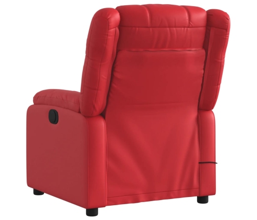 Sillón de masaje reclinable cuero sintético rojo