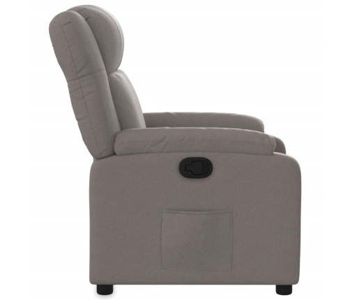 Sillón reclinable de tela gris taupe