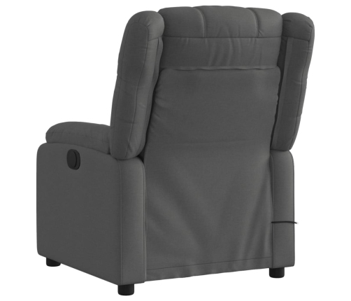 Sillón de masaje reclinable de tela gris oscuro