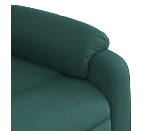 Sillón de masaje reclinable de tela verde oscuro