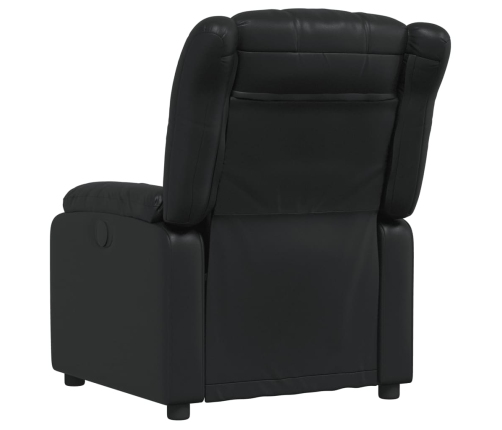 Sillón reclinable de cuero sintético negro