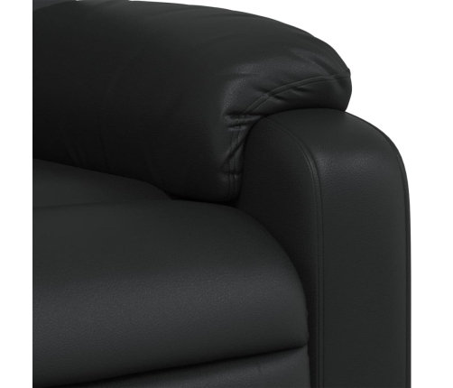 Sillón reclinable de cuero sintético negro