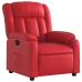 Sillón reclinable de cuero sintético rojo