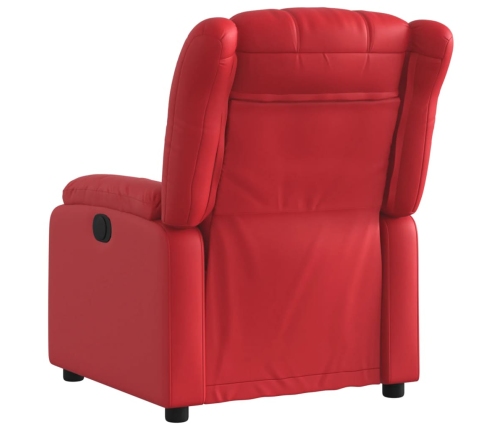 Sillón reclinable de cuero sintético rojo