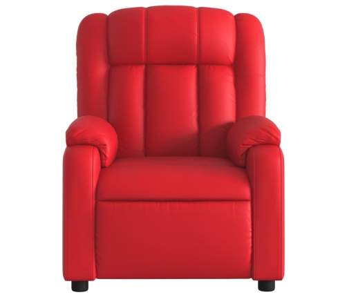 Sillón reclinable de cuero sintético rojo