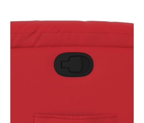 Sillón reclinable de cuero sintético rojo