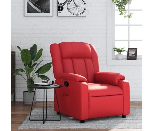 Sillón reclinable de cuero sintético rojo
