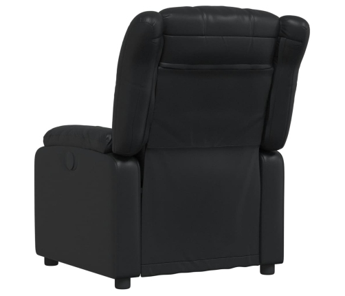 Sillón de masaje reclinable cuero sintético negro