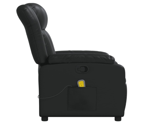 Sillón de masaje reclinable cuero sintético negro