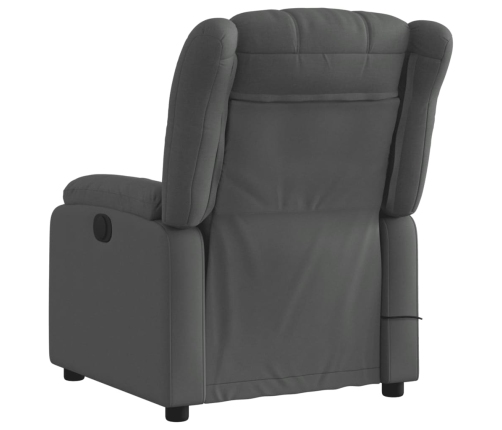 Sillón de masaje reclinable de tela gris oscuro