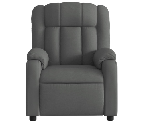 Sillón de masaje reclinable de tela gris oscuro