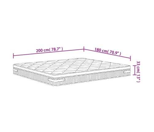 vidaXL Colchón de muelles ensacados Medium Plus 140x200 cm