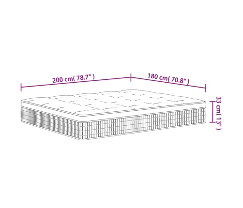 Colchón de muelles ensacados firmeza media plus 180x200 cm