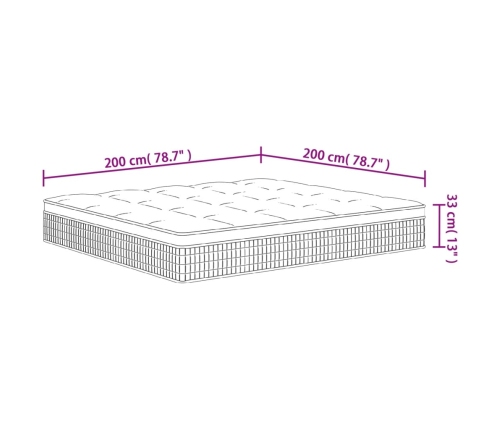 Colchón de muelles ensacados firmeza media plus 200x200 cm