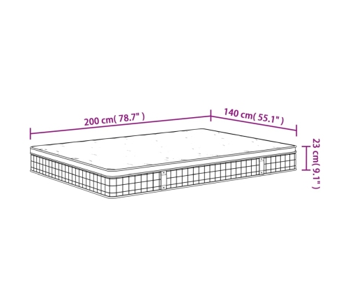 Colchón de muelles Bonnell firmeza media 140x200 cm