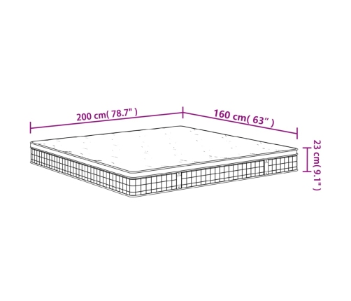 Colchón de muelles Bonnell firmeza media 160x200 cm