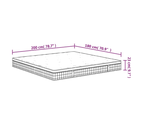 Colchón de muelles Bonnell firmeza media 180x200 cm