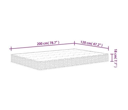 Colchón de muelles Bonnell firmeza media 120x200 cm