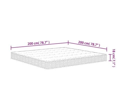 Colchón de muelles Bonnell firmeza media 200x200 cm