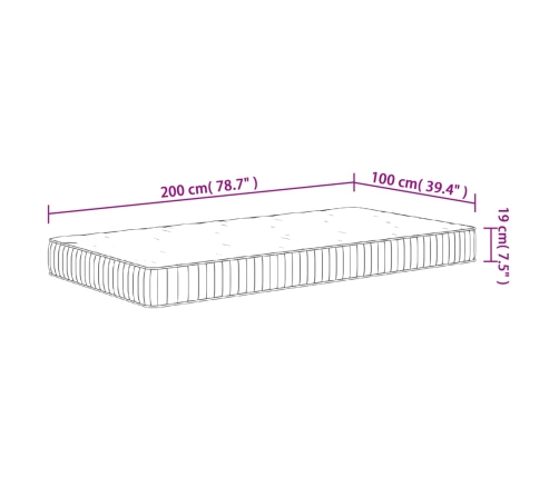 Colchón de muelles ensacados firmeza media 100x200 cm