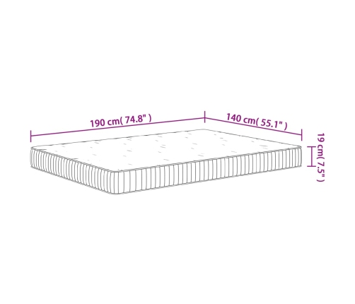 Colchón de muelles ensacados firmeza media 140x190 cm