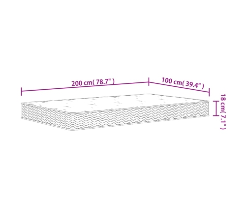 Colchón de muelles Bonnell firmeza media 100x200 cm