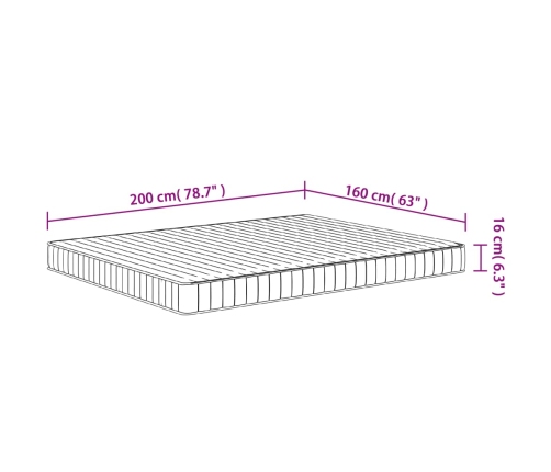 Colchón de espuma dureza media suave 160x200 cm