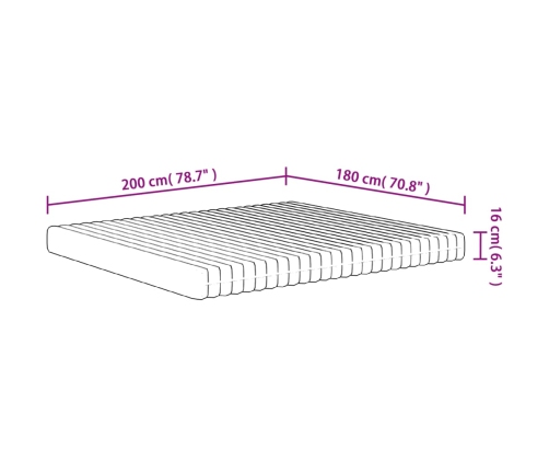 Colchón de espuma dureza media suave 180x200 cm