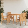 Sillas de jardín apilables 4 uds madera de teca 56,5x57,5x91 cm