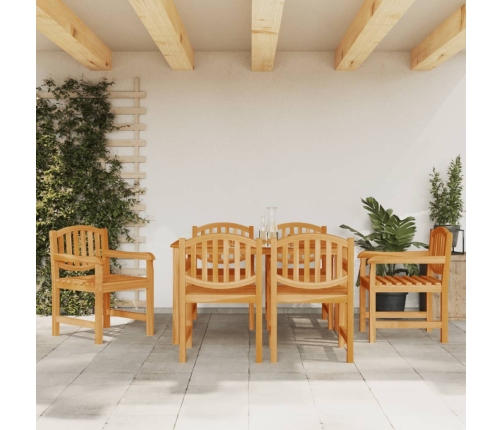 vidaXL Sillas de jardín 6 uds madera maciza de teca 58x59x88 cm