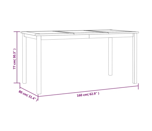 Juego de comedor para jardín 5 piezas madera maciza de teca