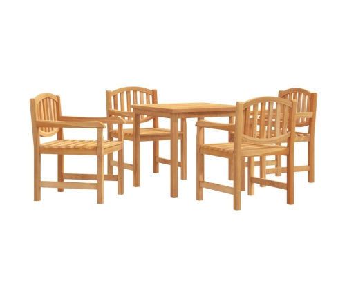 Juego de comedor para jardín 5 piezas madera maciza de teca