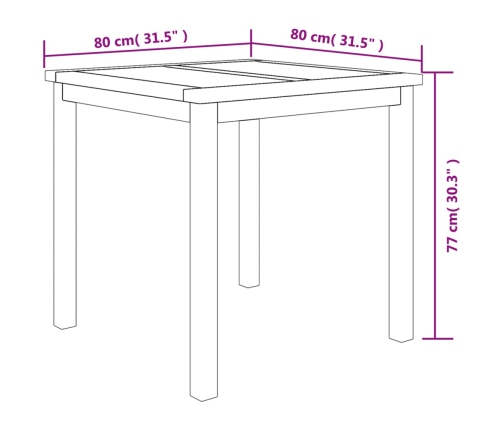 Juego de comedor para jardín 5 piezas madera maciza de teca