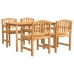 Juego de comedor para jardín 5 piezas madera maciza de teca