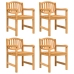 Juego de comedor para jardín 5 piezas madera maciza de teca