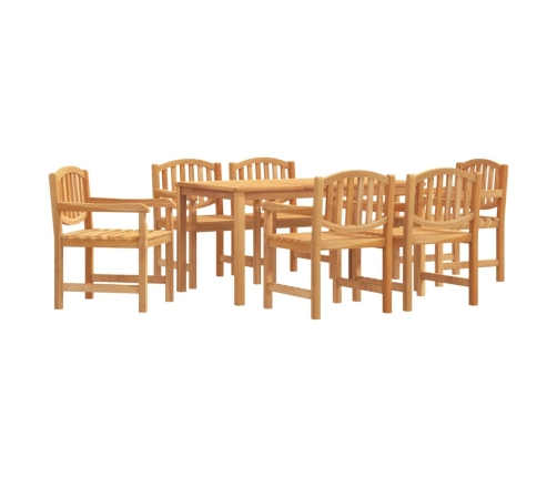 Juego de comedor de jardín 7 piezas madera maciza de teca