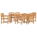 Juego de comedor de jardín 7 piezas madera maciza de teca