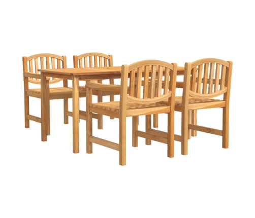 Juego de comedor para jardín 5 piezas madera maciza de teca