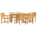 Juego de comedor de jardín 7 piezas madera maciza de teca