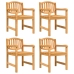 Juego de comedor para jardín 5 piezas madera maciza de teca
